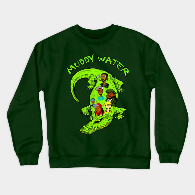 Muddy water Alligator logo tee Crewneck Sweatshirt by Art Of Lunatik